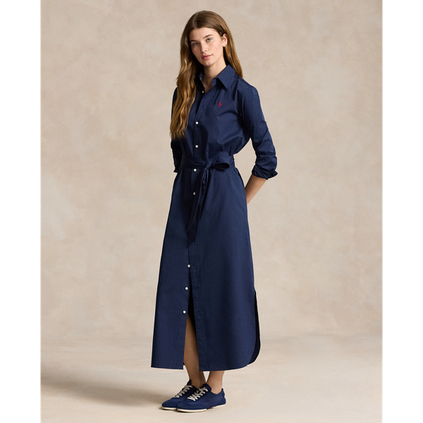 Belted Cotton Midi Shirtdress