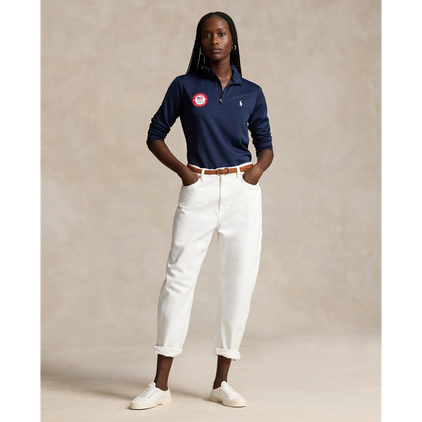 Refined Navy Team USA Micro-Dot Mesh Quarter-Zip Polo Ralph Lauren for fall 4