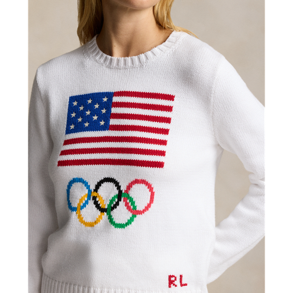 Ceramic White Team USA Graphic Cotton Sweater Polo Ralph Lauren 6