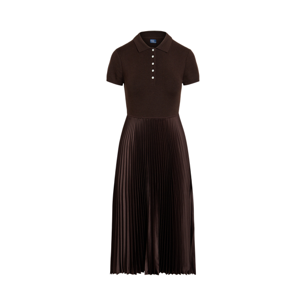 sweater-bodice short-sleeve dress Polo Ralph Lauren Sweater-Bodice Short-Sleeve Dress