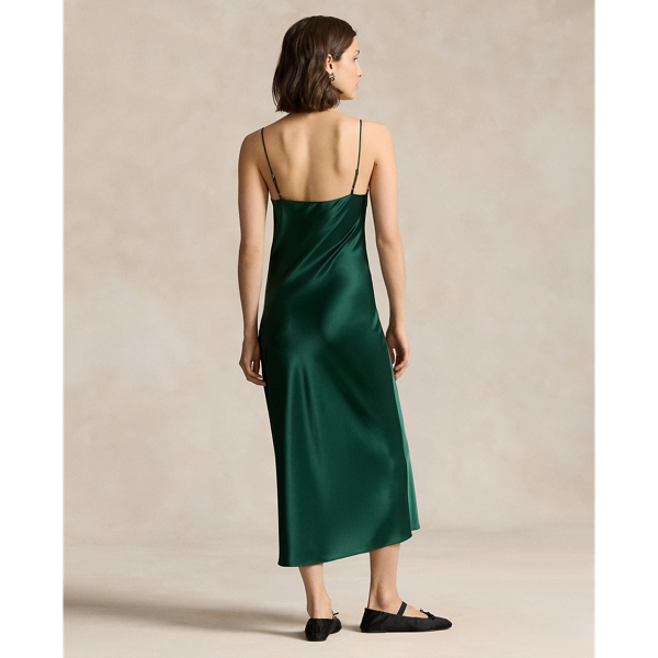 Robe nuisette mi-longue en satin Polo Ralph Lauren en Pin du nord-ouest 5