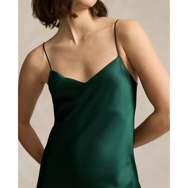 Robe nuisette mi-longue en satin Polo Ralph Lauren en Pin du nord-ouest 6