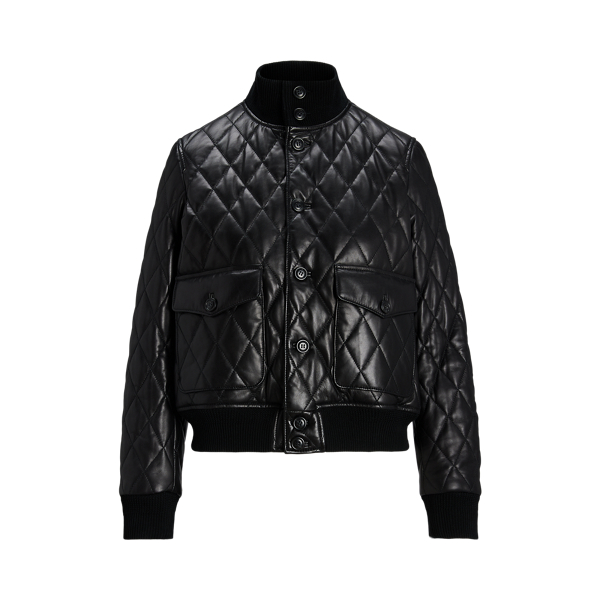 Leather bomber jacket ralph lauren online