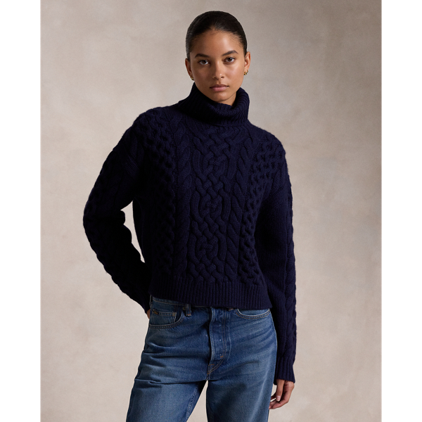 Navy aran wool best sale