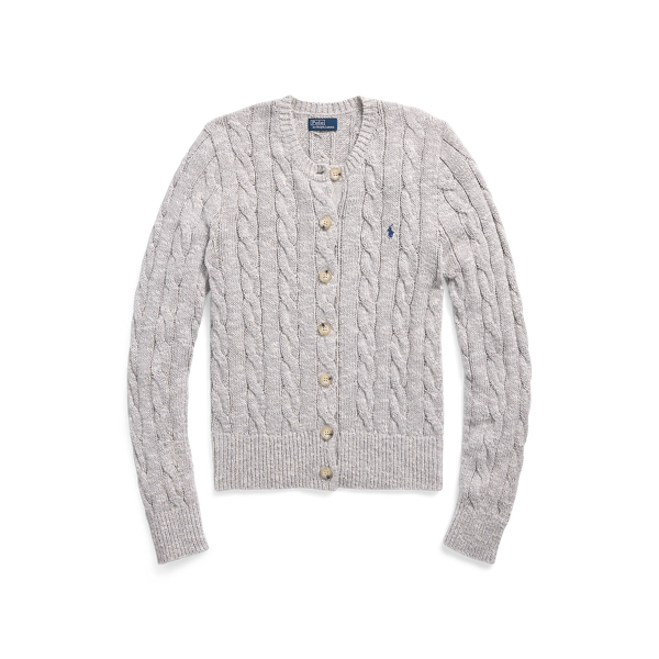 Cable-Knit Ragg Cotton Cardigan for Women | Ralph Lauren® UK