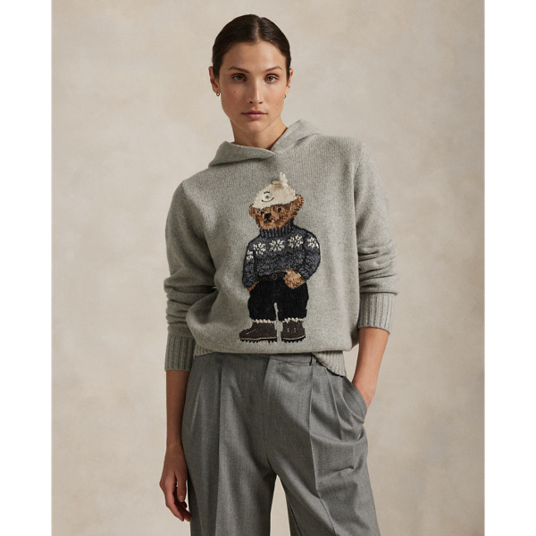 Polo bear hoodie grey online