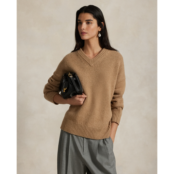 Cashmere High V-Neck Sweater
