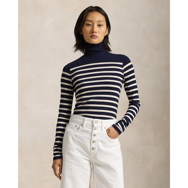 Ralph lauren striped turtleneck hotsell