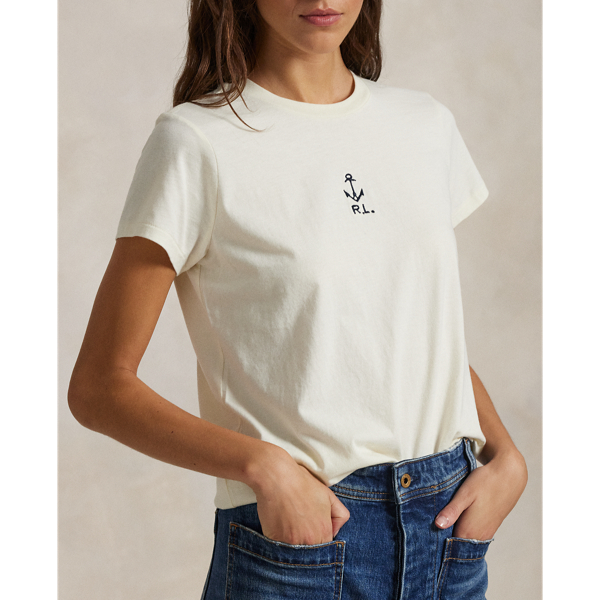 Anchor Logo Cotton Jersey T Shirt for Women Ralph Lauren UK