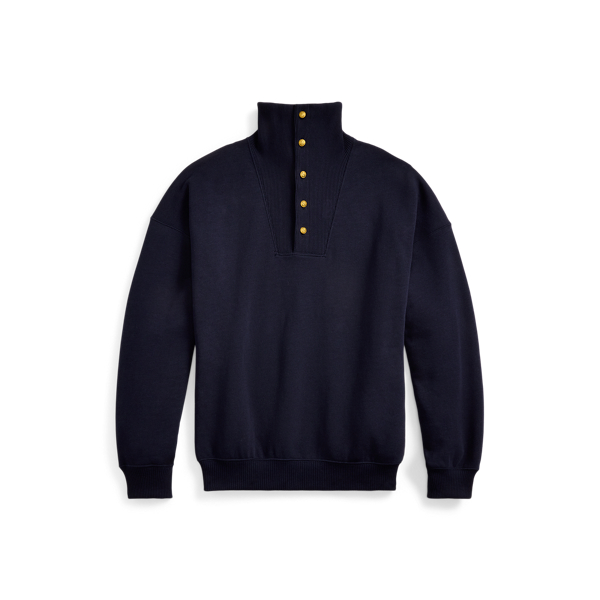 Button fleece pullover sale