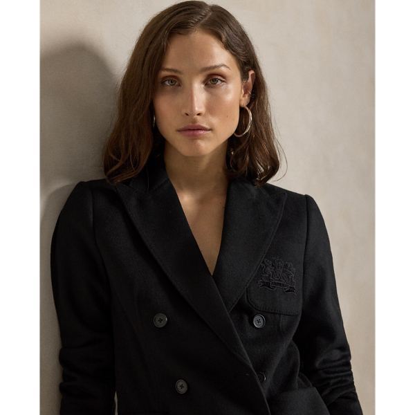 Logo Crest Brushed Blazer for Women Ralph Lauren UK