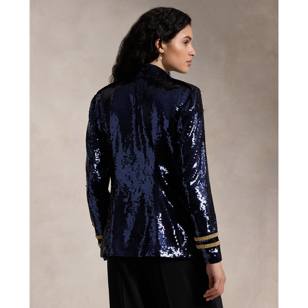 Sequinned Stand Collar Blazer