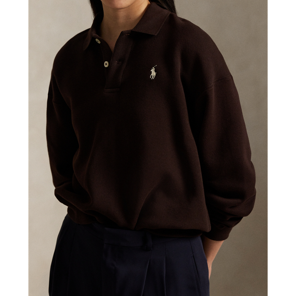 Fleecepullover mit Polokragen Polo Ralph Lauren in Circuit Brown 6