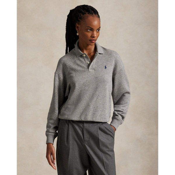 Polo-Collar Fleece Pullover