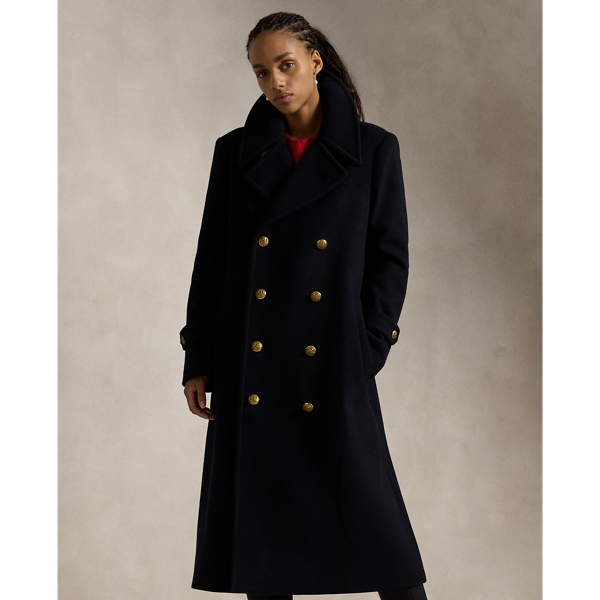 Ink Wool Melton Long Coat Polo Ralph Lauren 4