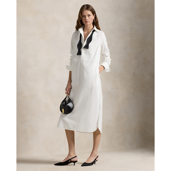 Poplin Tuxedo Shirtdress