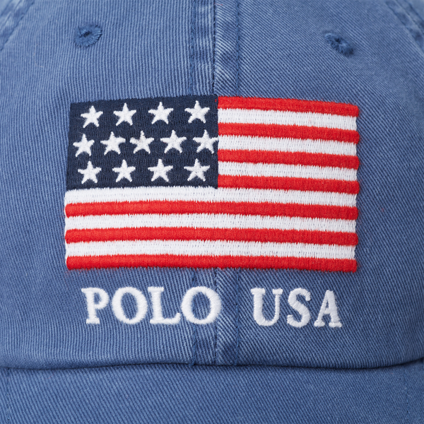 Casquette brodée d'un drapeau en sergé Polo Ralph Lauren en Marine clair 3