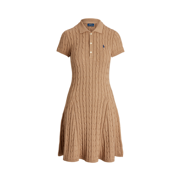 Cable Knit Cotton Short Sleeve Dress
