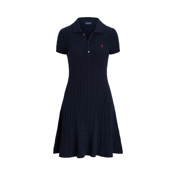 Cable-Knit Cotton Short-Sleeve Dress