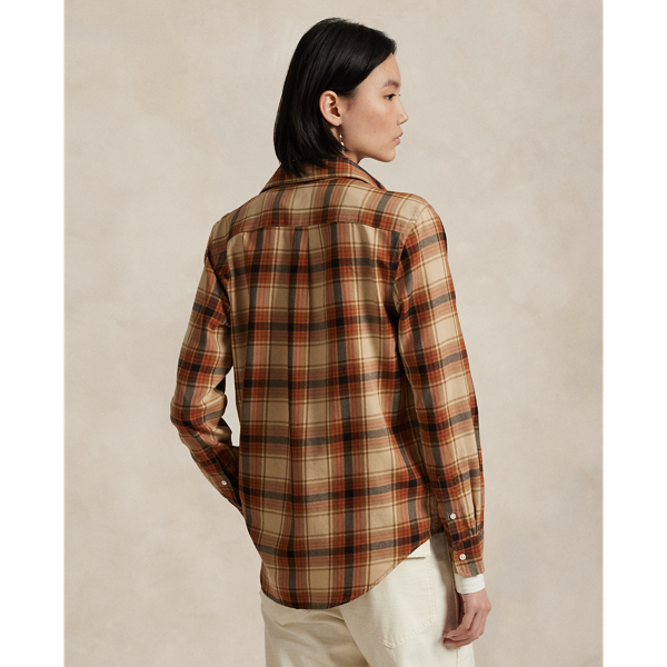 Tan Multi Plaid Relaxed Fit Plaid Cotton Twill Shirt Polo Ralph Lauren 4