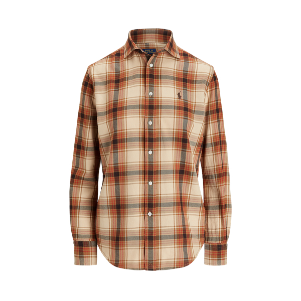 Tan Multi Plaid Relaxed Fit Plaid Cotton Twill Shirt Polo Ralph Lauren 2