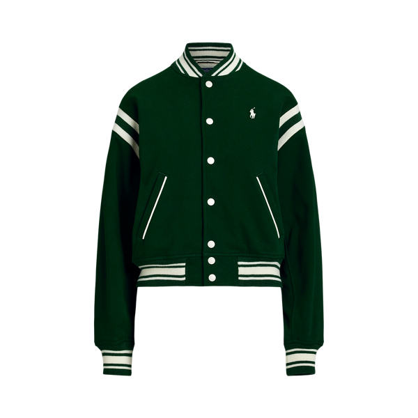 Logo Fleece Baseball Jacket for Women Ralph Lauren UK