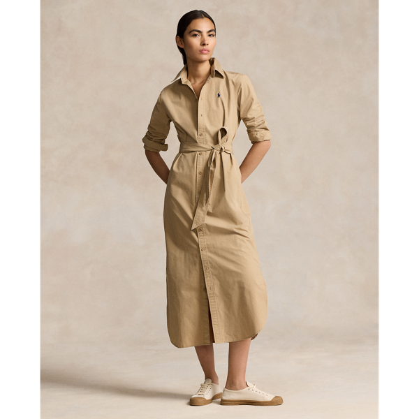 Cotton midi shirt dress hotsell