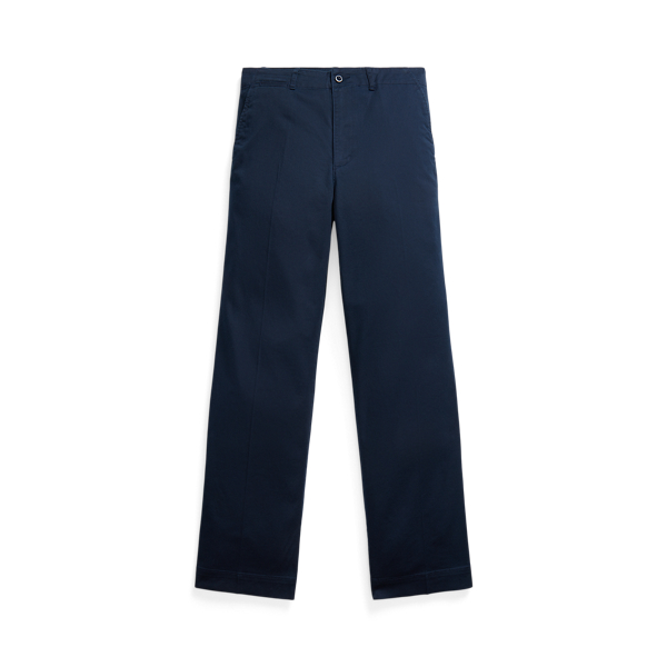 Baumwolltwill-Hose mit weitem Bein