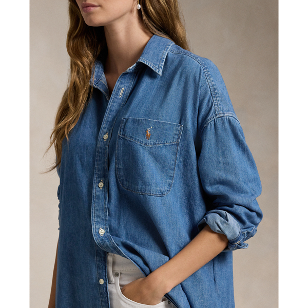 Big-Pocket Denim Shirt