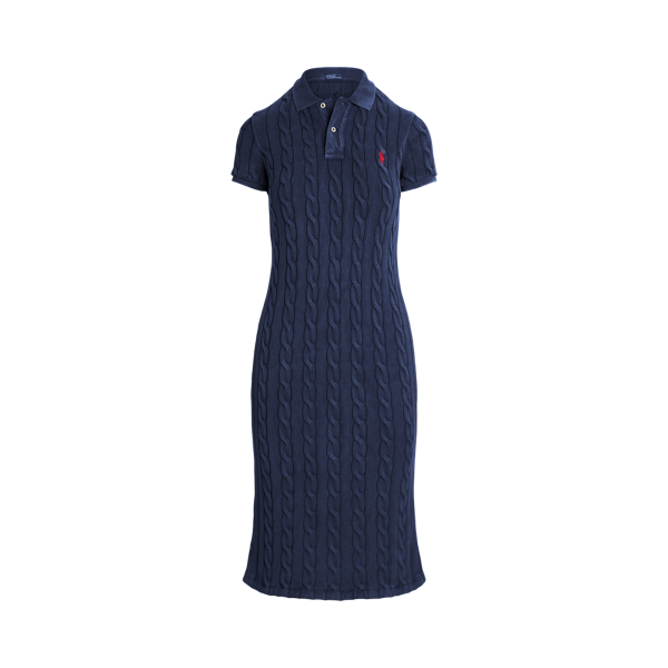 Cable-Knit Cotton Polo Midi Dress for Women | Ralph Lauren® TN
