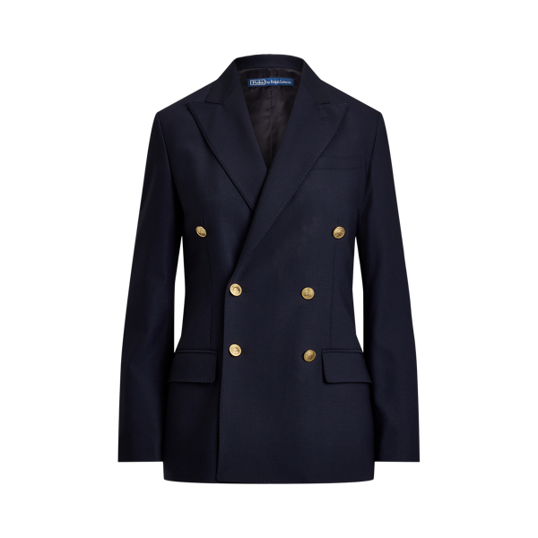 Zweireihiger Wollblazer mit Stretch