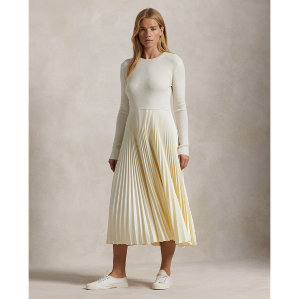 Hybrid Sweater Pleated Dress