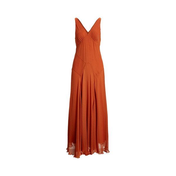 Robe &agrave; col en&nbsp;V en soie froiss&eacute;e Polo Ralph Lauren en 1