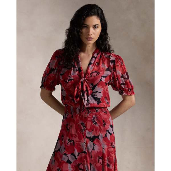 Lauren deals Ralph Lauren Womens Plus 16 Floral Georgette Long-Sleeve Dress NWT $185