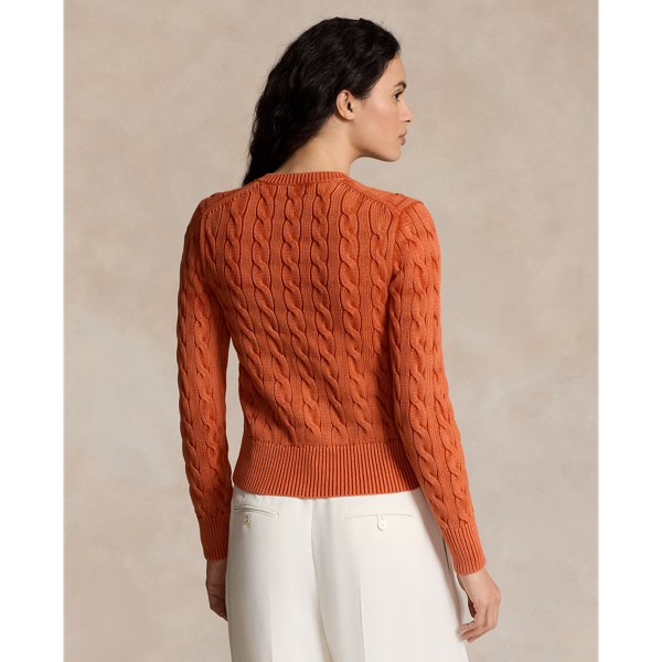 Baumwollstrickjacke mit Zopfmuster Polo Ralph Lauren in Sanftes Papaya 5