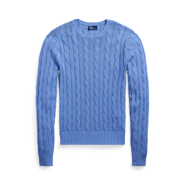 Cable-Knit Cotton Crewneck Cardigan | Ralph Lauren