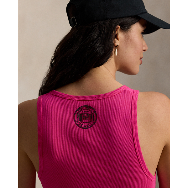 Pink Pony Ribbed Cotton Tank