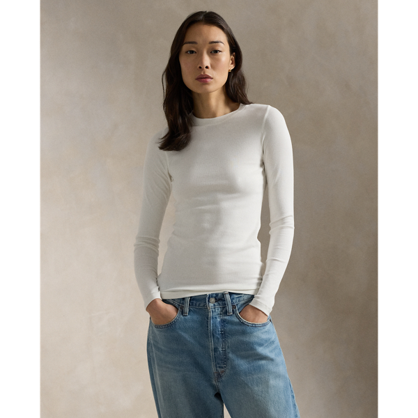 Ralph lauren women's white long sleeve shirt on sale