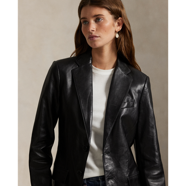 Single-Breasted Lambskin Blazer