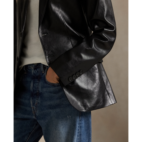 Single-Breasted Lambskin Blazer