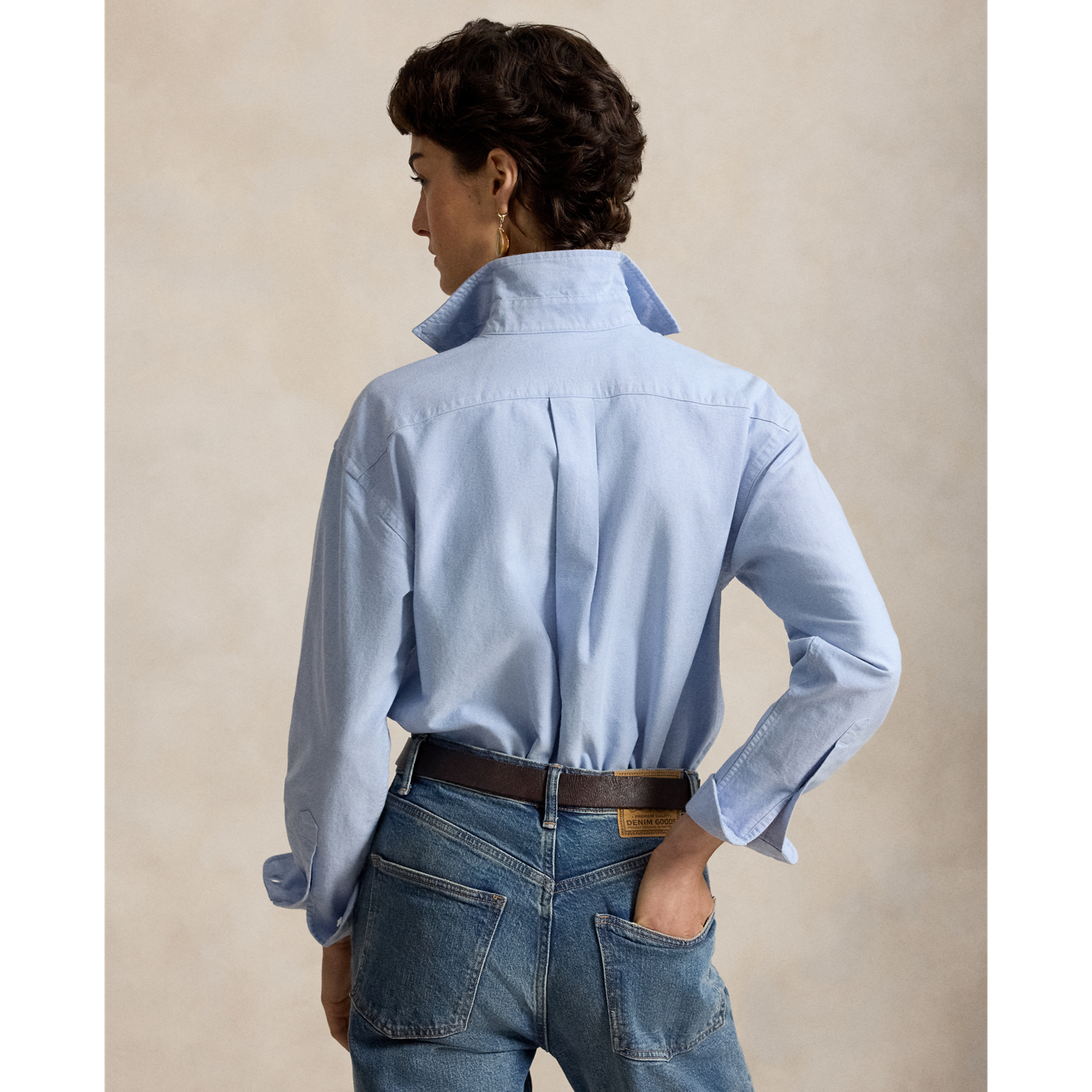 Женская рубашка Ralph Lauren The Iconic Oxford свободного кроя, цвет: Синий — фото 2