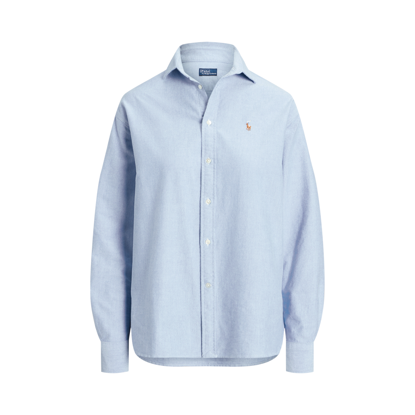 Женская рубашка Ralph Lauren The Iconic Oxford свободного кроя, цвет: Синий — фото 5