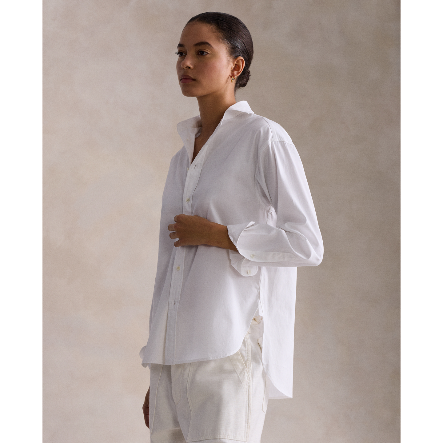 Женская рубашка Ralph Lauren Relaxed Fit Cotton, цвет: Белый — фото 6