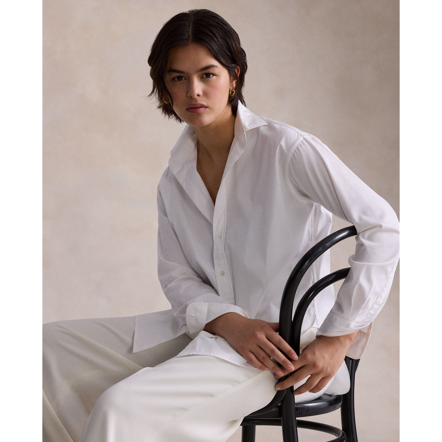 Женская рубашка Ralph Lauren Relaxed Fit Cotton, цвет: Белый — фото 7
