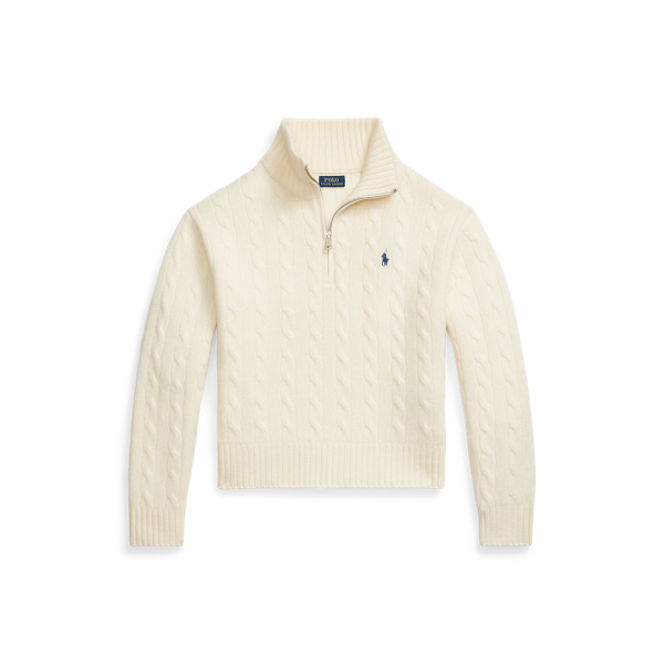 Pull torsadé demi-zippé laine mélangée