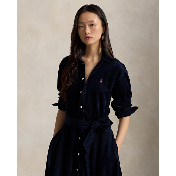 Belted Corduroy Shirtdress