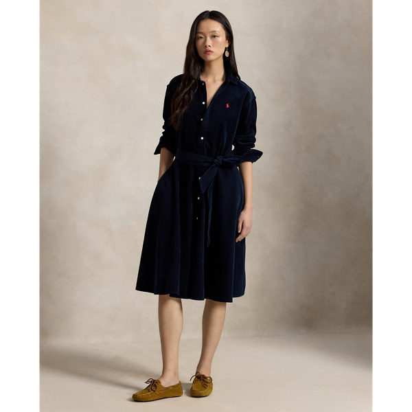 Belted Corduroy Shirtdress