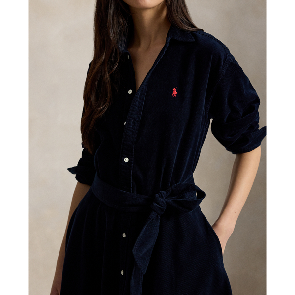 Belted Corduroy Shirtdress