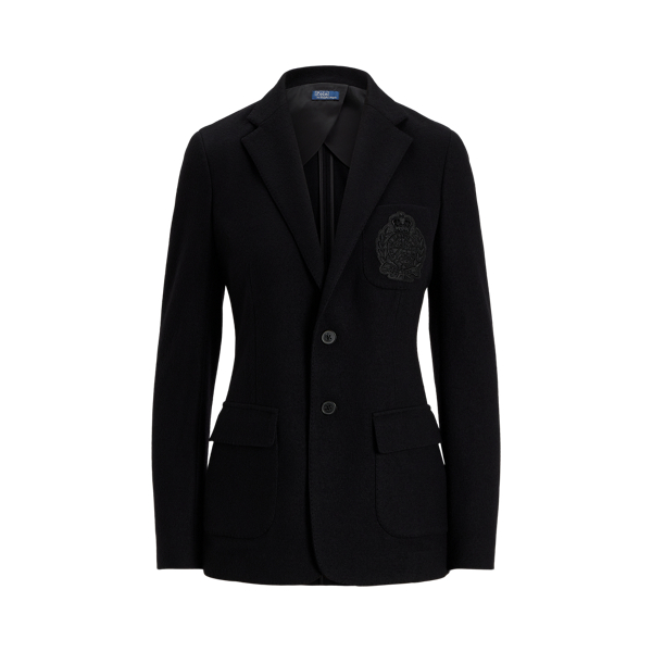 Blazer en laine &agrave; &eacute;cusson 