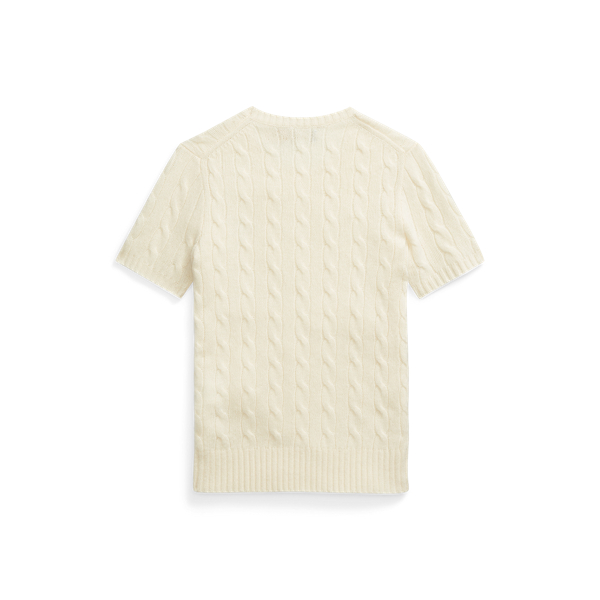 Kurzarmpullover mit Zopfmuster Polo Ralph Lauren in Authentisches Creme 2